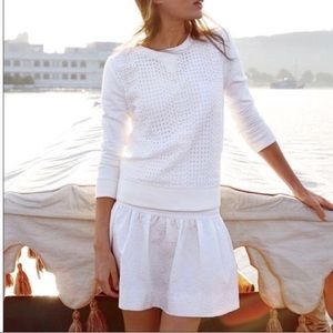 NWT J. CREW Matelesse Drop Waist White Skirt.